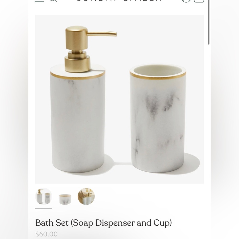 NIB SUNDAY CITIZEN BATH SET — never opened or used